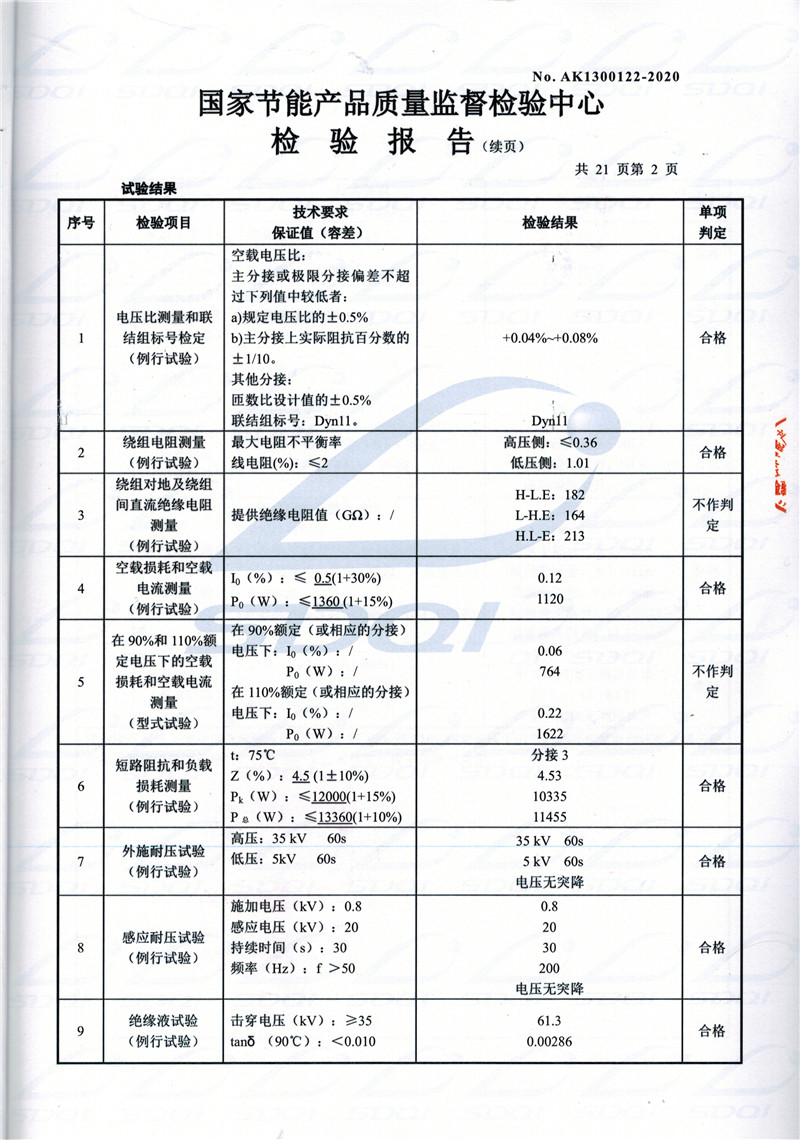 高低压试验报告-S11-1250新巴尔虎左新巴尔虎左新巴尔虎左油浸式变压器-2.jpg